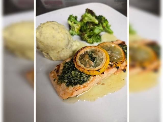 Lemon Pesto Salmon.