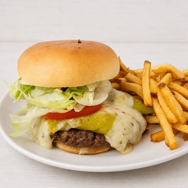 Asiago Banana Pepper Burger.