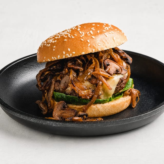 Mushroom Swiss Burger.
